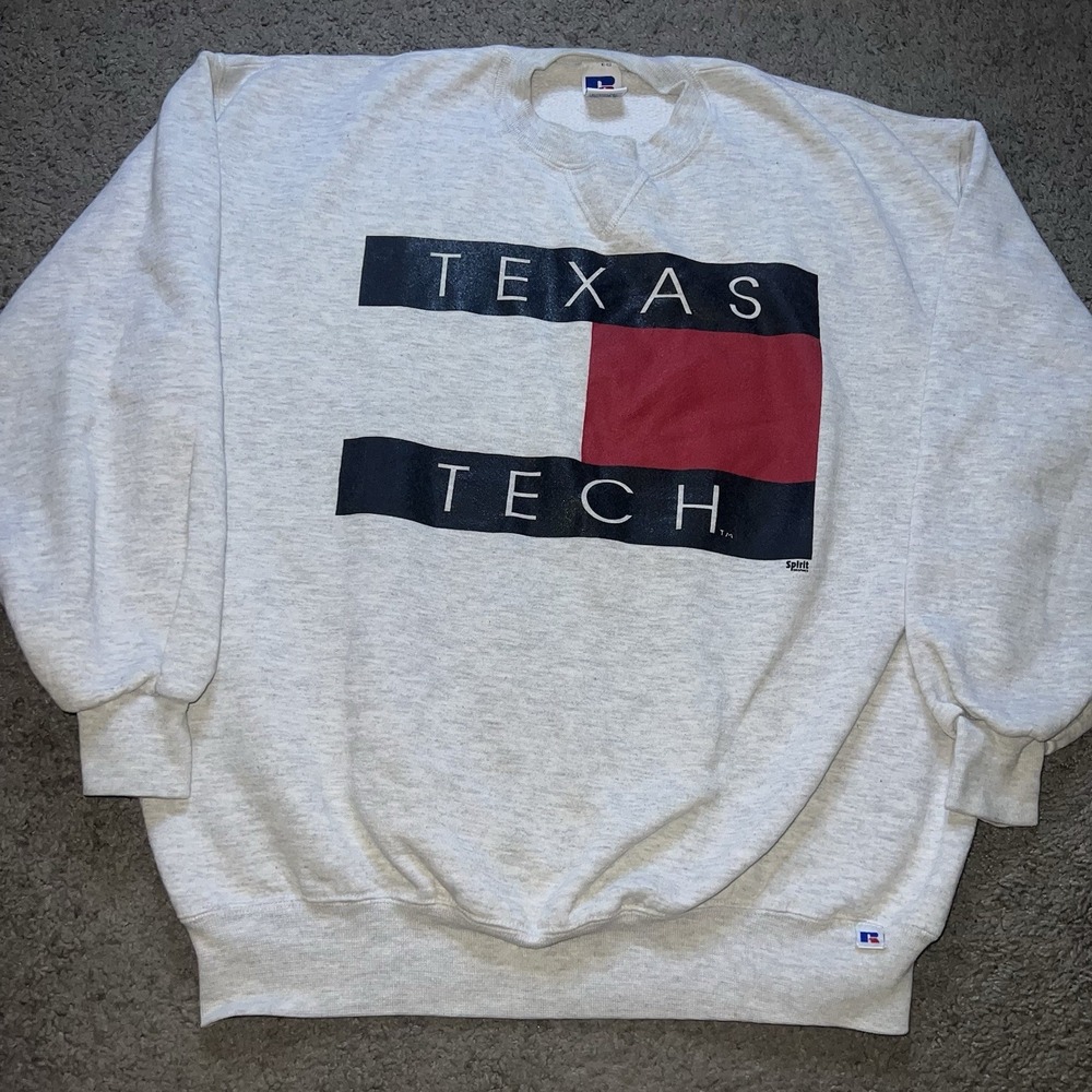 VTG Russell Athletic 90s XL Texas Tech Raiders Sweatshirt USA Gray